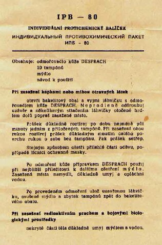 IPB-80 Individuálny Protichemický Balíček IPB-80 Individuálny Protichemický Balíček