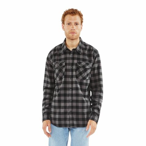 Flanelová košeľa Vintage Industries Harley sivá