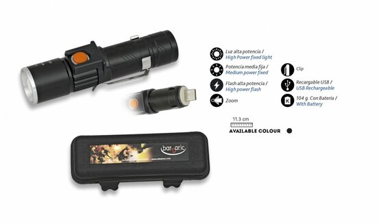 Lanternă Albainox Zoom USB reîncărcabilă (130lm)