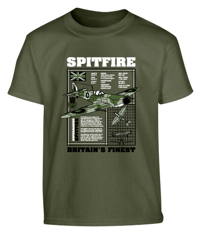 Tricou pentru copii Spitfire Kombat UK olive
