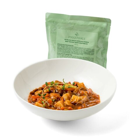 Mâncare MRE gata de consum Food Force - Tocană de vită cu legume (300 g)