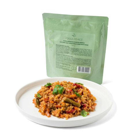 Mâncare MRE gata Food Force Pui cu legume wok și orez (300g)