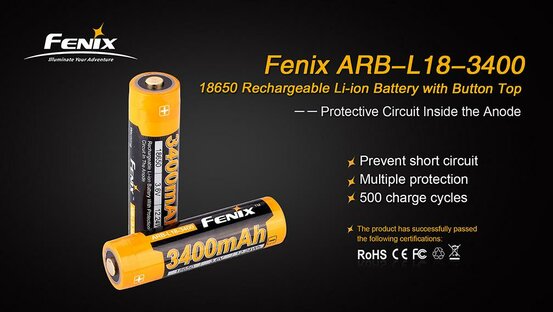 Nabíjacia batéria Fenix 18650 3400mAh (Li-Ion)
