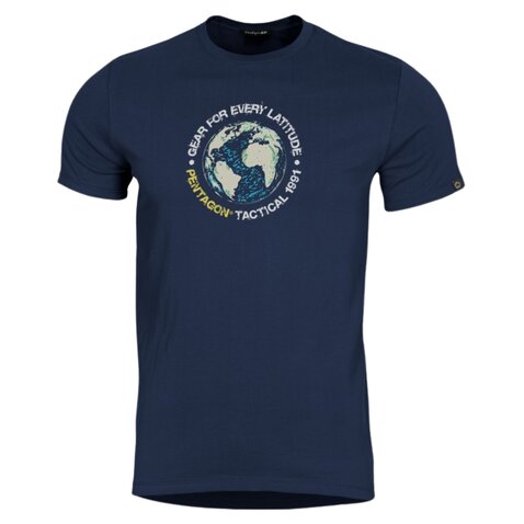 Tricou Pentagon Globe Midnight Blue