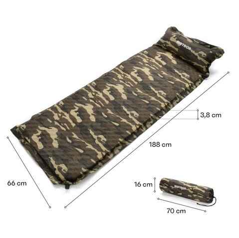 Samo-nafukovacia karimatka s vankúšom 188cm Camo