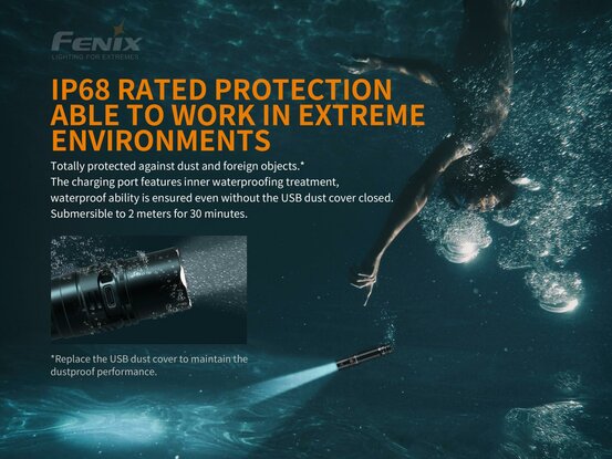 Taktická baterka Fenix PD36R (1600lm) + E01 V2.0