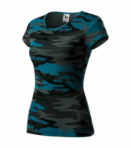Tricou damă camouflage petrol XS