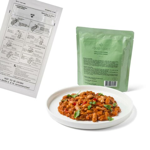 Hotové MRE jedlo s ohrevom Chilli con carne