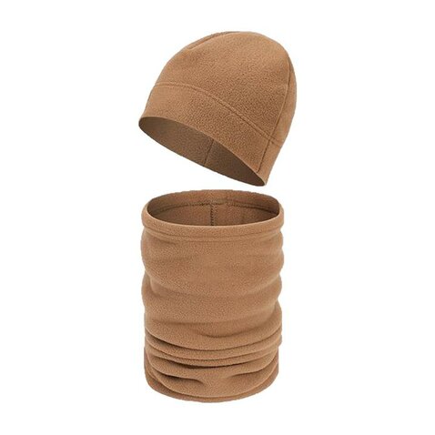 Căciulă Beanie cu șal multifuncțional coyote