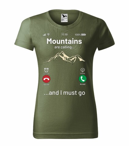 Tricou damă Munții mă cheamă olive