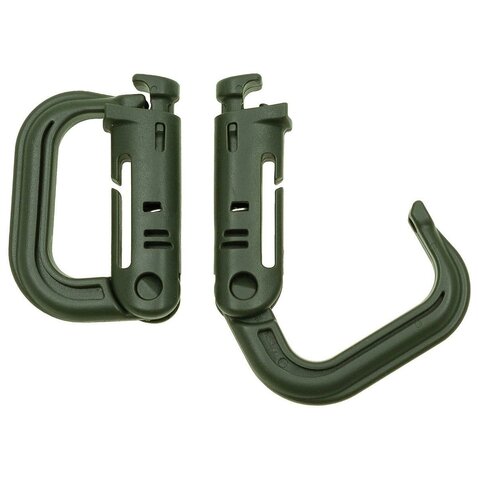 Clip outdoor tip carabină în formă de D pentru Molle olive 2 buc.