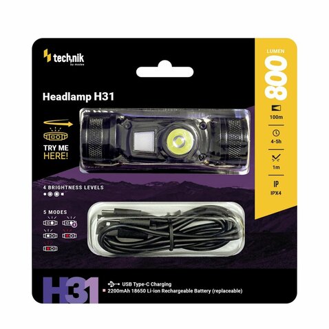 Čelovka Technik H31 (800lm)