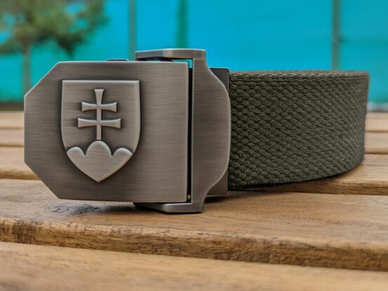 Curea 3D cu stema Slovaciei ranger green