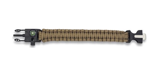 Brățară paracord cu amnar, fluier, busolă