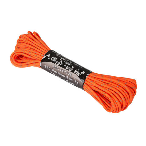 Paracord 550 Atwood 50ft portocaliu (reflectorizant)