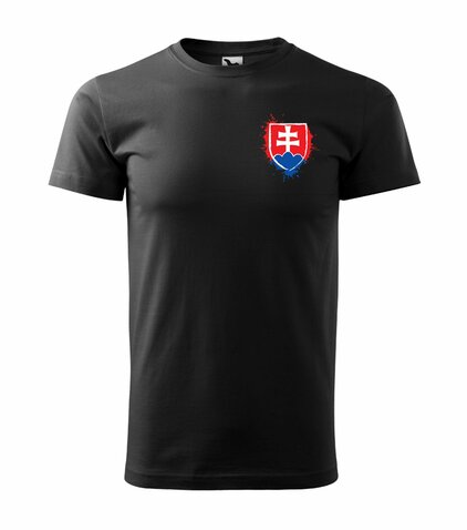 Tricou negru cu stema Slovaciei
