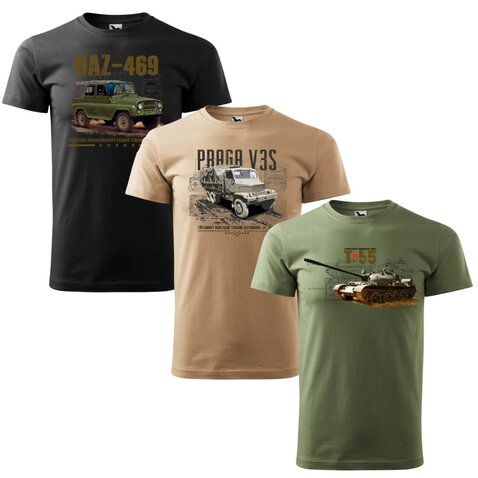Set promoțional tricou 3x - Tank + UAZ + V3S