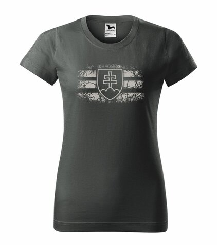 Tricou damă cu stema Slovaciei, caster grey