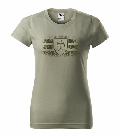Tricou damă emblemă Slovacia khaki