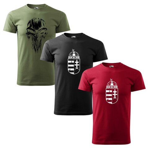 Set promoțional 3x tricouri Stema HU 2x + Skull XL