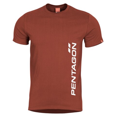 Tricou Pentagon Vertical maroon red