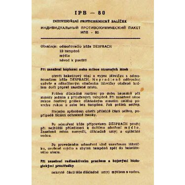 IPB-80 Individuálny Protichemický Balíček IPB-80 Individuálny Protichemický Balíček