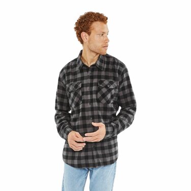 Flanelová košeľa Vintage Industries Harley sivá