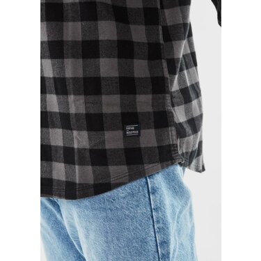 Flanelová košeľa Vintage Industries Harley sivá