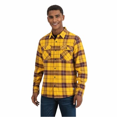 Flanelová košeľa Vintage Industries Sem Yellow Che