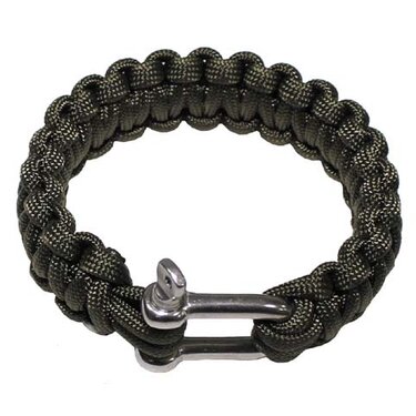 Náramok "PARACORD" s kovovou karabínou olive 2,3cm Náramok "PARACORD" s kovovou karabínou olive 2,3cm