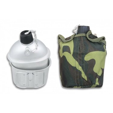 Poľná fľaša hliník s hrnčekom woodland