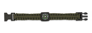 Brățară paracord cu busolă olive