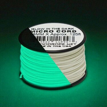 Micro cord 1.18 mm Atwood Uber Glow 125 ft alb