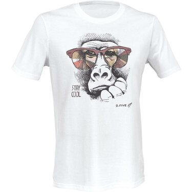 Tricou Defcon5 Monkey with glasses alb