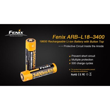 Nabíjacia batéria Fenix 18650 3400mAh (Li-Ion)