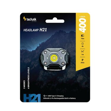 Lanternă frontală Technik reîncărcabilă H21 (400lm)