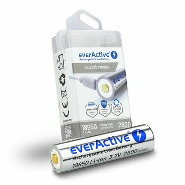 Baterie reîncărcabilă USB 18650 EverActive 2600mAh