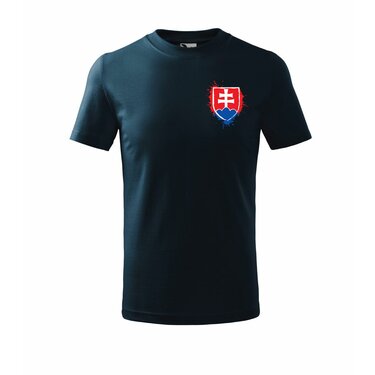 Tricou pentru copii, simbolul Slovaciei albastru 134cm / 8 rokov / M