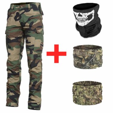 Pantaloni Pentagon BDU 2.0 woodland + 3x Eșarfă multifuncțională - Guler