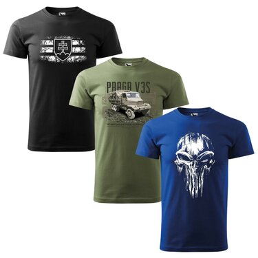 Set promoțional 3x tricouri - Skull + V3S + simbol SVK