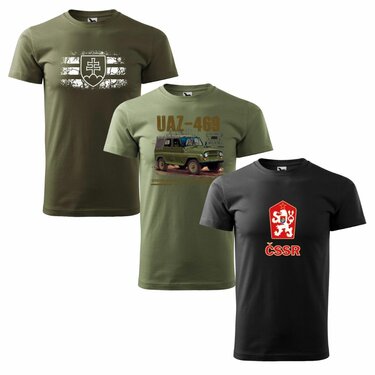 Tricou set promoțional 3x - SVK emblemă + UAZ + CSSR