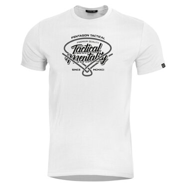 Tricou Pentagon Ageron Tactical Mentality albe