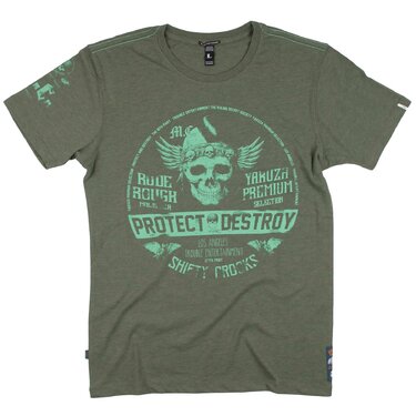 Tričko Yakuza Premium 3018 Protect Destroy olive Tričko Yakuza Premium 3018 Protect Destroy olive