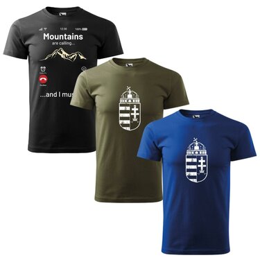 Set promoțional 3 tricouri - 2x cu stema Ungariei + 1 x Munții te cheamă M