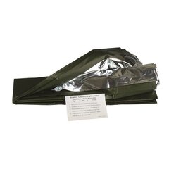 Pătură de urgență acoperită cu aluminiu olive