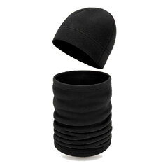 Căciulă Beanie cu eșarfă multifuncțională - Winter Pack negru