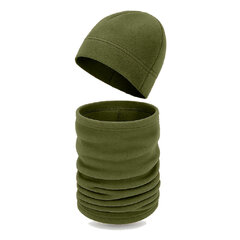 Căciulă Beanie cu eșarfă multifuncțională - Winter Pack olive