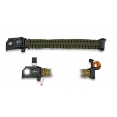 Brățară paracord Survival cu lumină olive