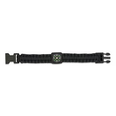 Brățară paracord cu busolă neagră
