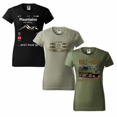 Tricou damă set promoțional 3x - simbol Slovacia + Chemarea munților + UAZ